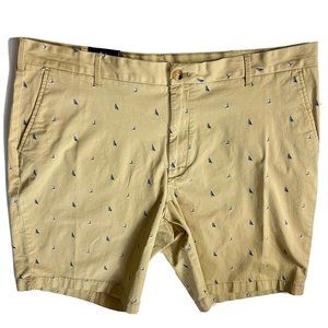 IZOD Men's Sportflex Performance Advantage Shorts Anchor Design 42 Inseam 9.5"